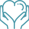 Hands holding heart icon